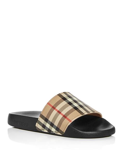 burberry flip flops bloomingdales|burberry vintage slides.